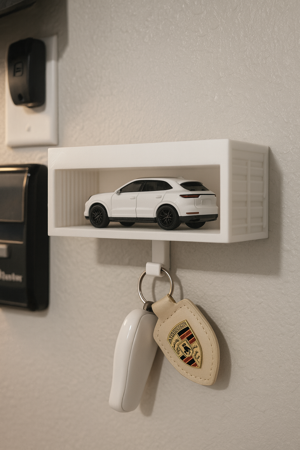White Garage Key Holder