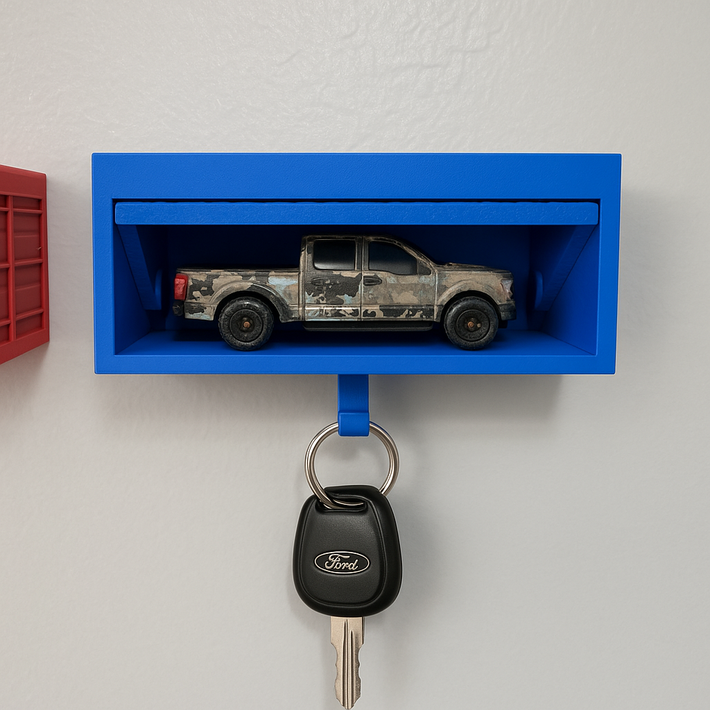 1:64 Blue Garage Key Holder