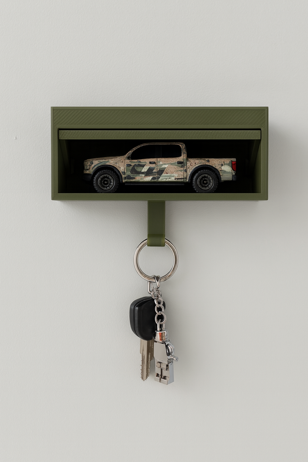 1:64 Army Green Garage Key Holder