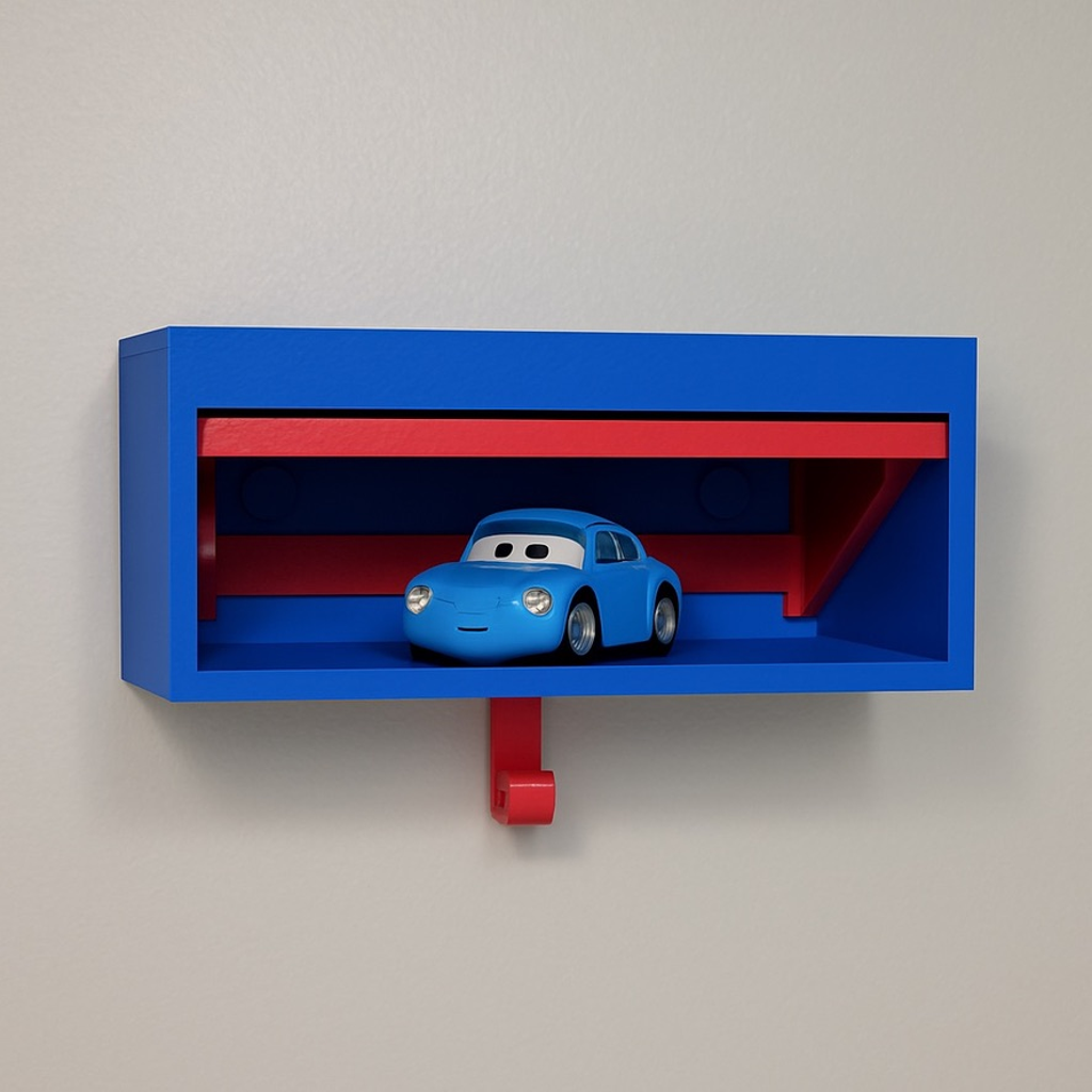 1:64 Blue & Red Garage Key Holder