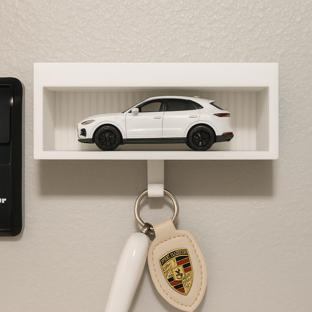1:64 White Garage Key Holder