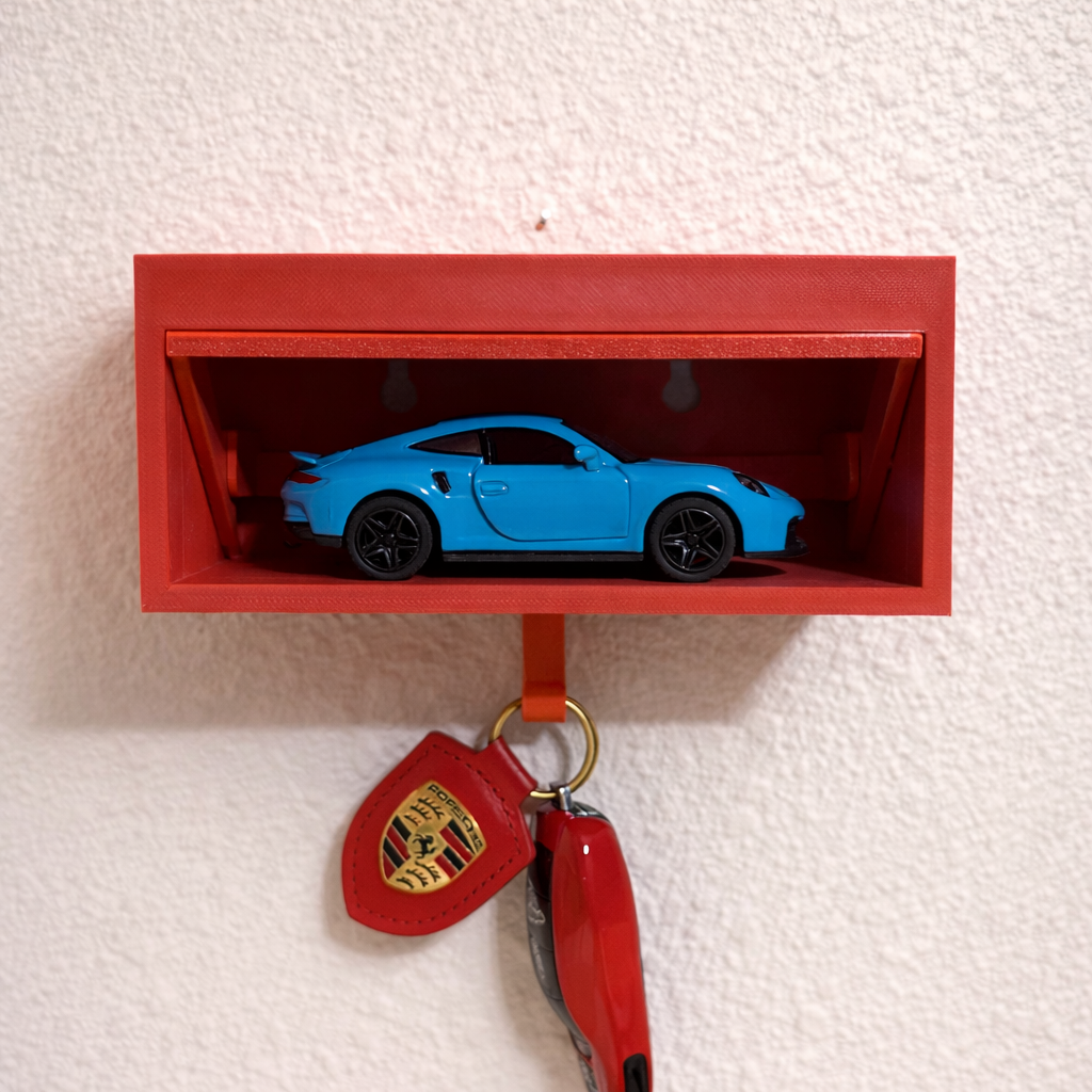 1:43 Red Garage Key Holder